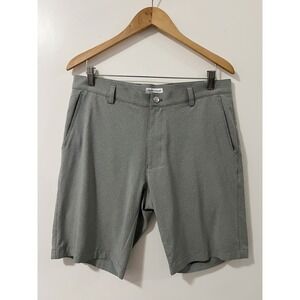 Peter Millar Mens Gray Performance Golf Shorts Size 33 Stretch Micro Print 9in